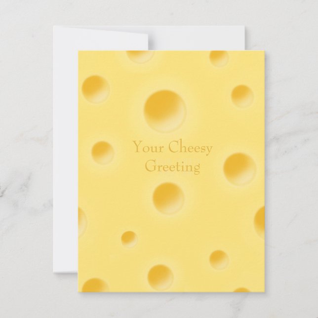 Pretty Yellow Swiss Cheese Personalised Cheesy Card (Front)