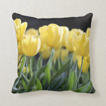Pretty Yellow Tulips Cushion