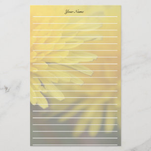 Pretty yellow wild flower dandelion line stationery