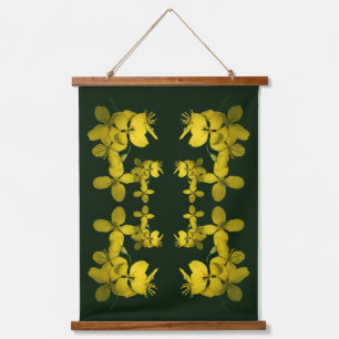 Pretty Yellow Wild Geranium Abstract Hanging Tapestry
