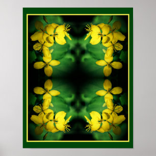 Pretty Yellow Wildflowers Abstract Poster