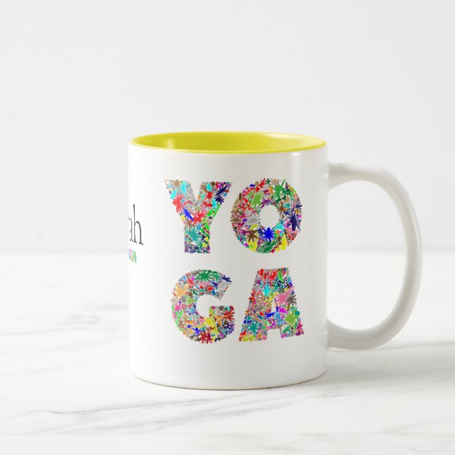 Pretty Yoga Gift Mug with Custom Name Coffee Cup (Right)