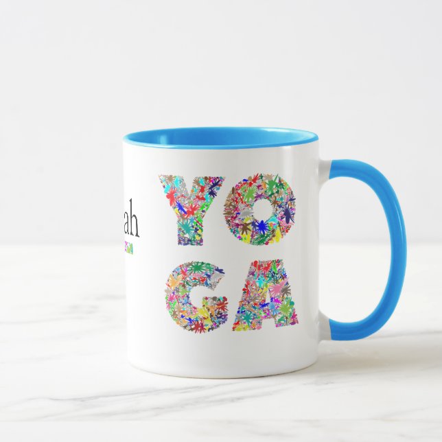 Pretty Yoga Gift Mug with Custom Name Coffee Cup (Right)