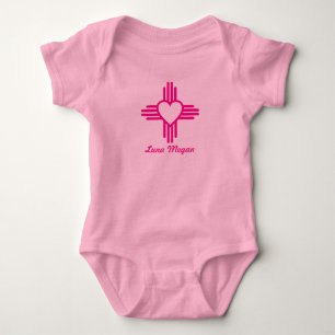 Pretty Zia Heart Pink Baby Girl Bodysuit