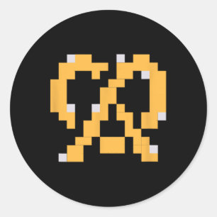 Pretzel 80s Video Game Easy Halloween Group Costum Classic Round Sticker