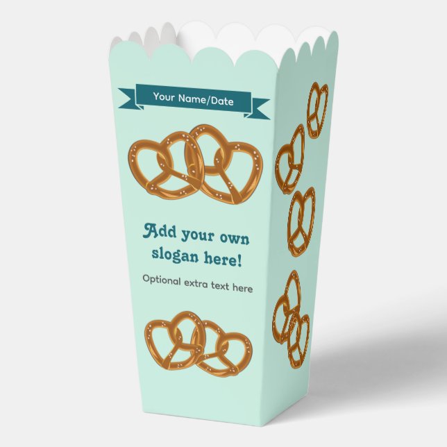 Pretzel Bread Knots - Fun Crunchy Snack - Own Text Favour Box (Back)