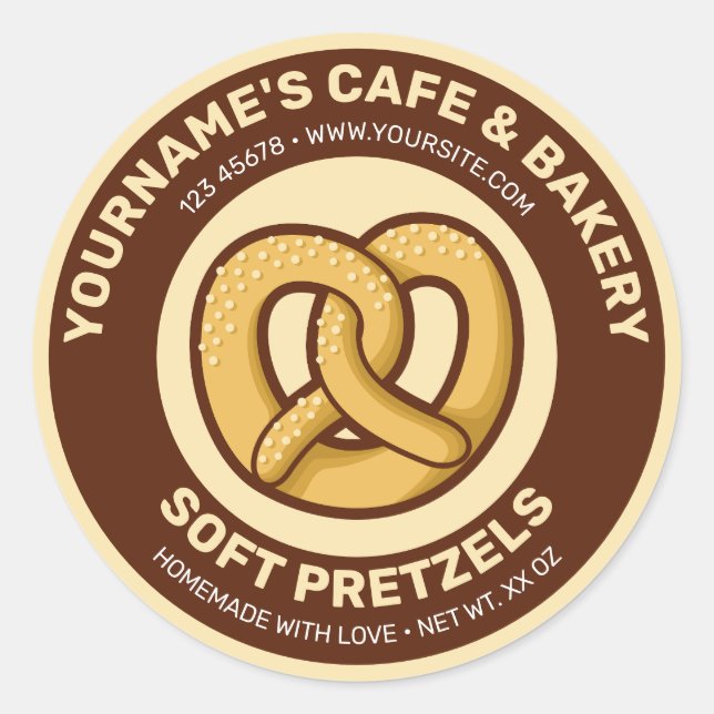 Pretzel Cafe and Bakery Label (Front)