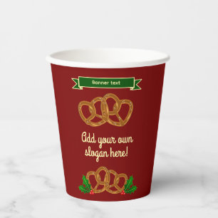 Pretzel Christmas Event or Party - add text Paper Cups
