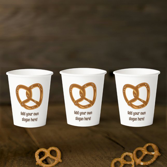 Pretzel Design - German Bread Twist - Your Text on Paper Cups (Creator Uploaded)