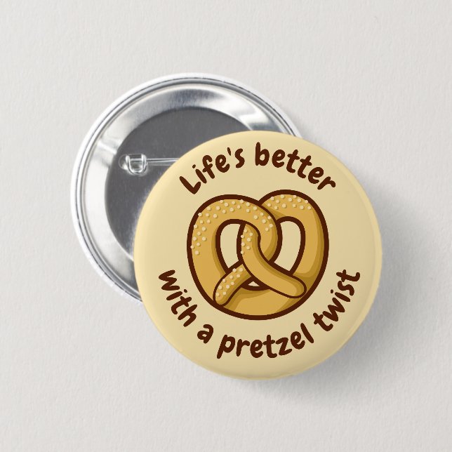 Pretzel Icon 6 Cm Round Badge (Front & Back)