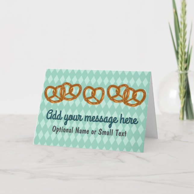 Pretzel Party Bread Twists - 5 custom text options Card (Front)