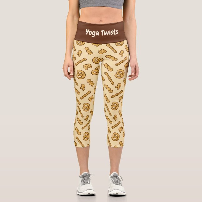 Pretzel Pattern Capri Leggings (Front)