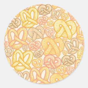 Pretzel Pattern Classic Round Sticker