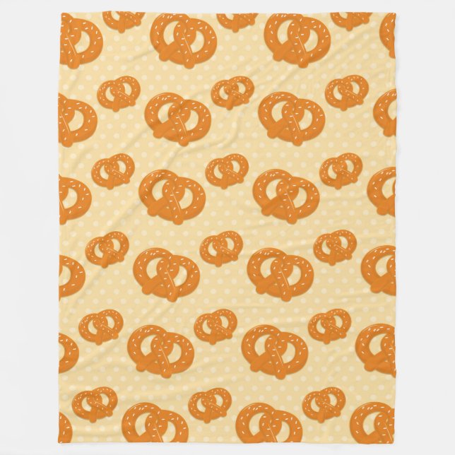 Pretzel Pattern | Fun & Tasty Snack Design Fleece Blanket (Front)
