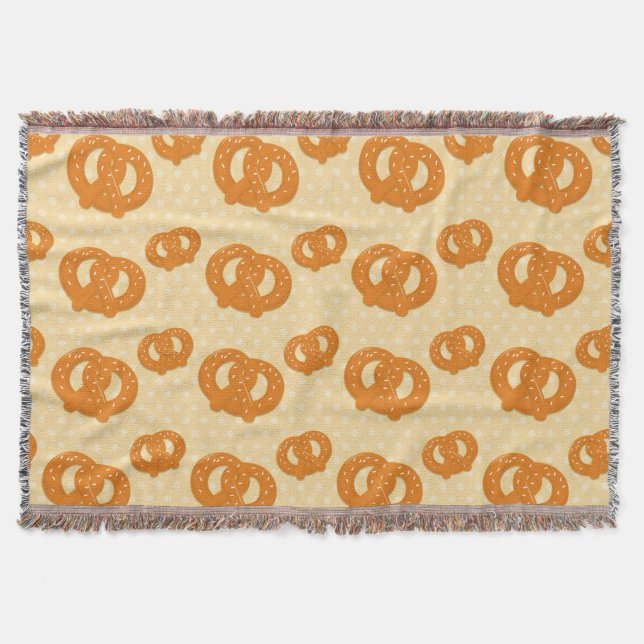 Pretzel Pattern | Fun & Tasty Snack Design Throw Blanket (Front)