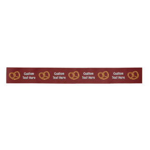 Pretzel Pattern own greeting - any dark background Satin Ribbon