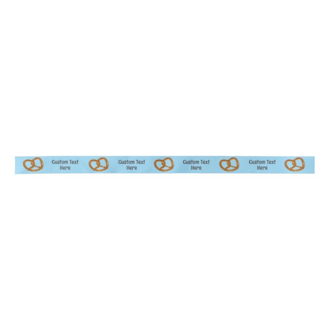 Pretzel Pattern own greeting: any light background Satin Ribbon (Front)