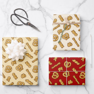 Pretzel Pattern Wrapping Paper Sheet