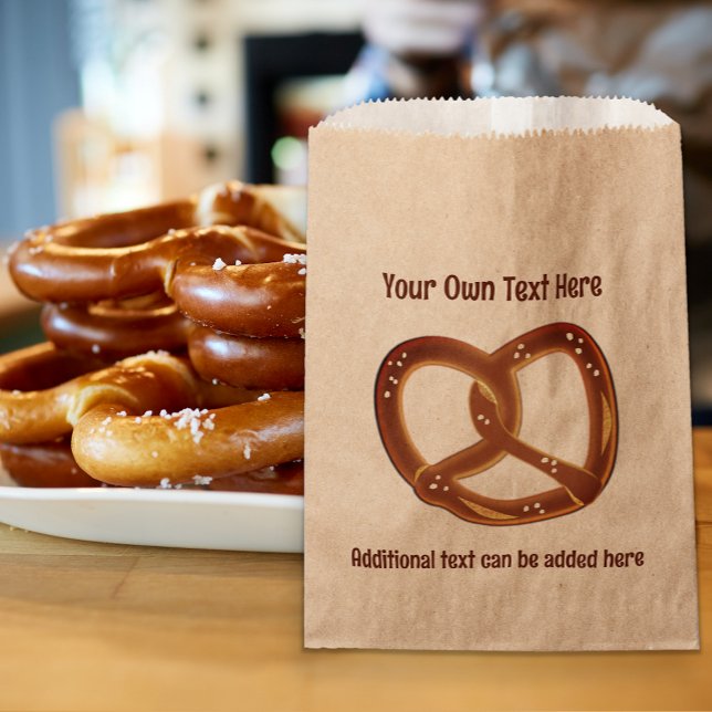 Pretzel - Soft Bread Knot - 2 lines custom text Favour Bag (Creator Uploaded)