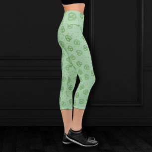 Pretzel Sparkle Neo Mint Green Salty Edibles Capri Leggings