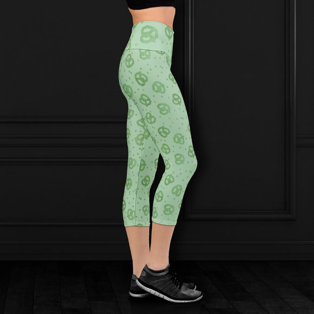 Pretzel Sparkle | Neo Mint Green Salty Edibles Capri Leggings (Creator Uploaded)