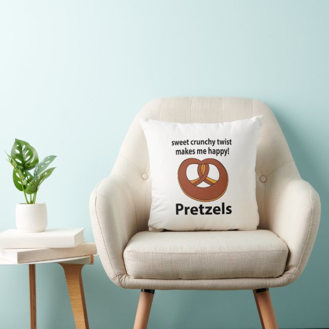 Pretzel Sweet Crunchy Twist Makes Me Happy Pretzel Cushion (Chair)