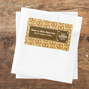 Pretzel-themed beige / brown - your text & image rectangular sticker