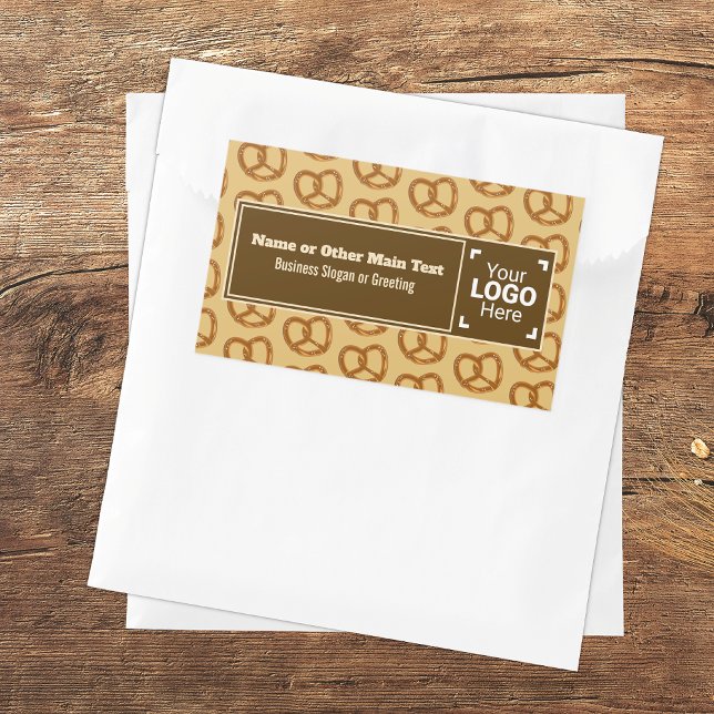 Pretzel-themed beige / brown - your text & image rectangular sticker (Creator Uploaded)