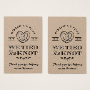 Pretzel We Tied The Knot Thank You Wedding Tags