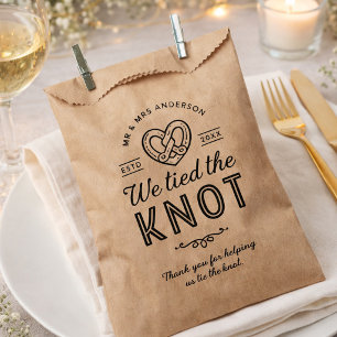 Pretzel We Tied The Knot Wedding Favour Bag