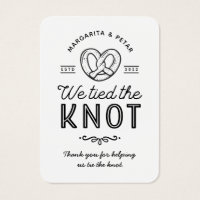Pretzel We Tied The Knot Wedding Favour Tag