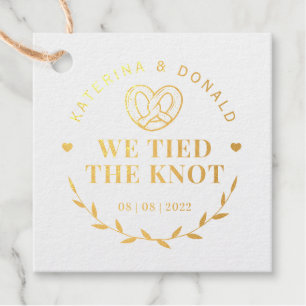 Pretzel We Tied The Knot Wedding Favour Tags