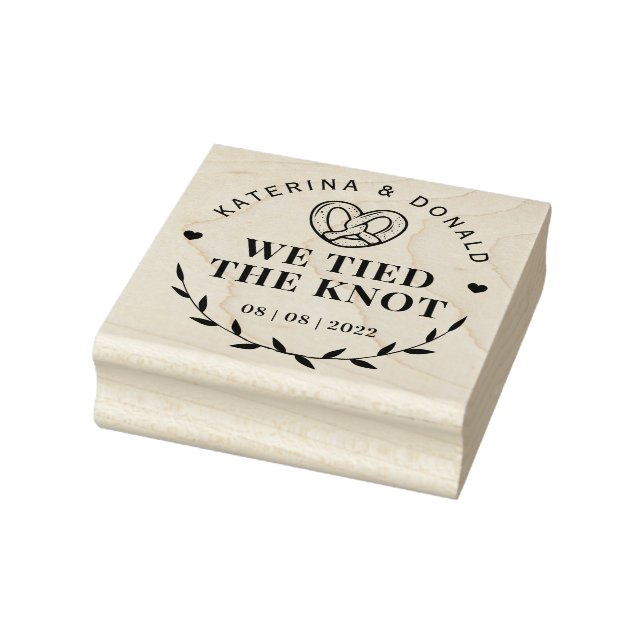 Pretzel We Tied The Knot Wedding Rubber Stamp (Stamp)