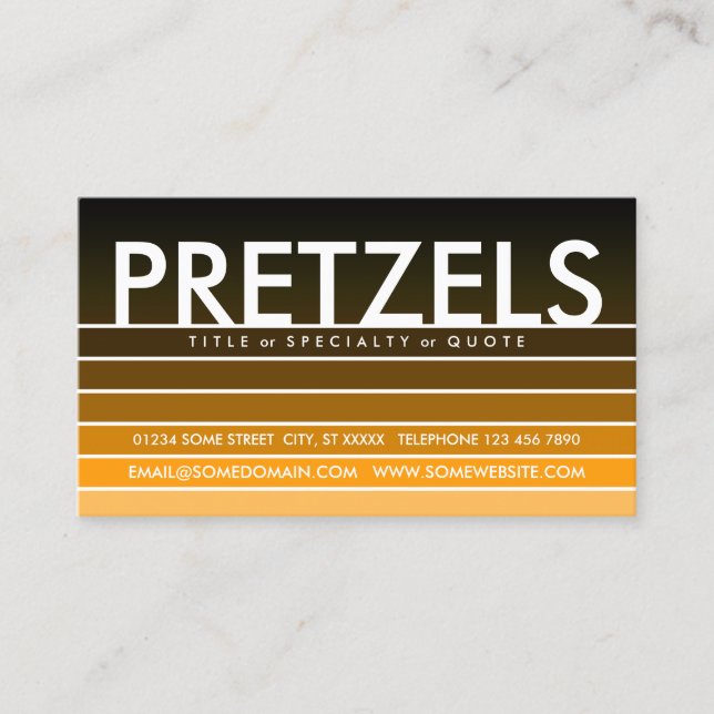 PRETZELS orange swatch Business Card (Front)