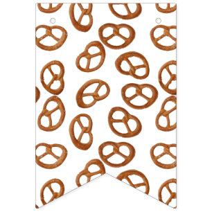 Pretzels Snack seamless pattern + your background Bunting