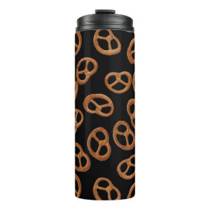Pretzels Snack seamless pattern + your background Thermal Tumbler