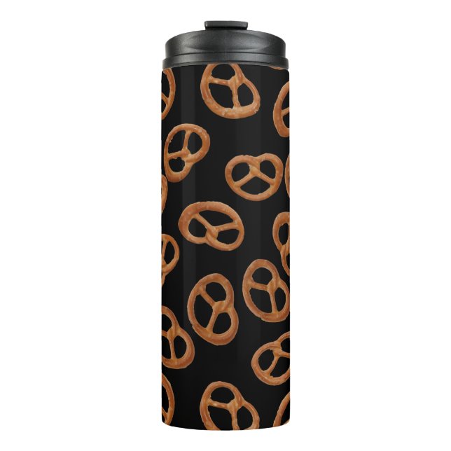 Pretzels Snack seamless pattern + your background Thermal Tumbler (Front)