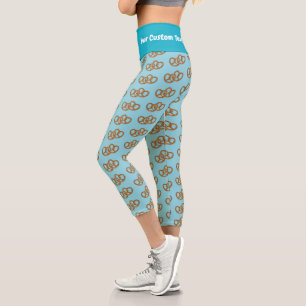 Pretzels with Your Funny Caption at Waist pretty Capri Leggings