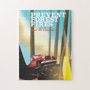 Prevent Forest Fires Safety poster. Jigsaw Puzzle
