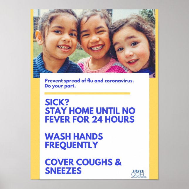 Prevent the Spread of Viruses 🦠at Childcare Matte Poster (Front)