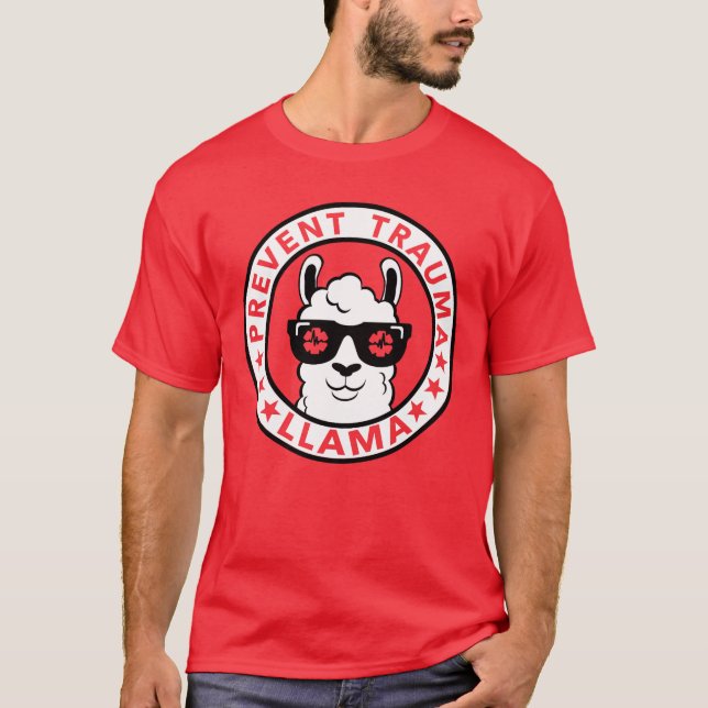 Prevent Trauma Llama T-Shirt (Front)