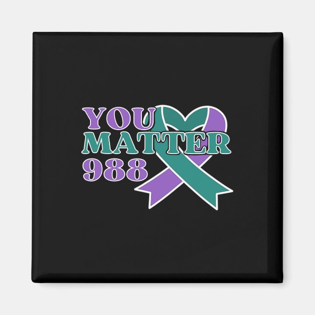 Prevention 988 You Problem Awareness Ribbon  Magnet (Front)