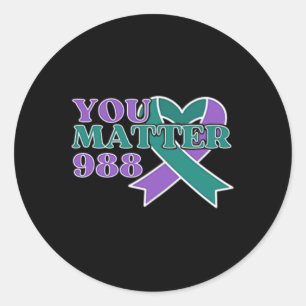 Prevention 988 You Problem Pocket Design Classic Round Sticker