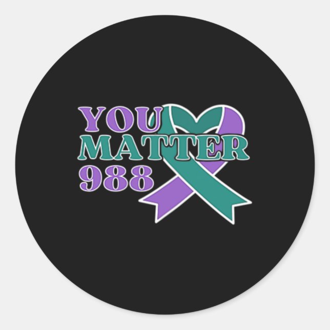 Prevention 988 You Problem Pocket Design  Classic Round Sticker (Front)