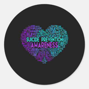 Prevention Awareness Fighter Survive Classic Round Sticker
