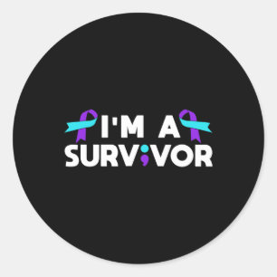 Prevention Awareness Im A Survivor Classic Round Sticker