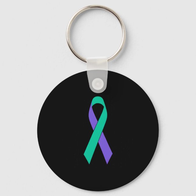 Prevention Awareness Ribbon Support Key Ring (Front)