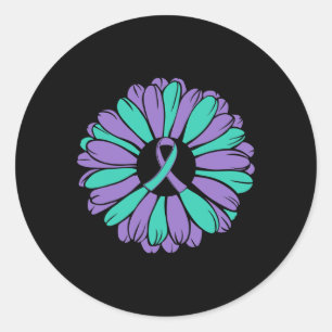 Prevention Awareness Sunflower Ribbon You Problem Classic Round Sticker