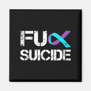 Prevention Awareness Teal Purple Ribbon Men Women Magnet