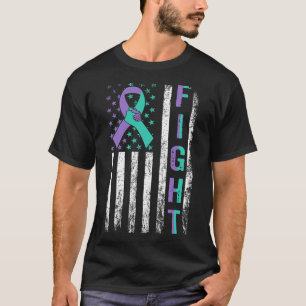 Prevention Awareness Teal Purple Usa Flag You Prob T-Shirt